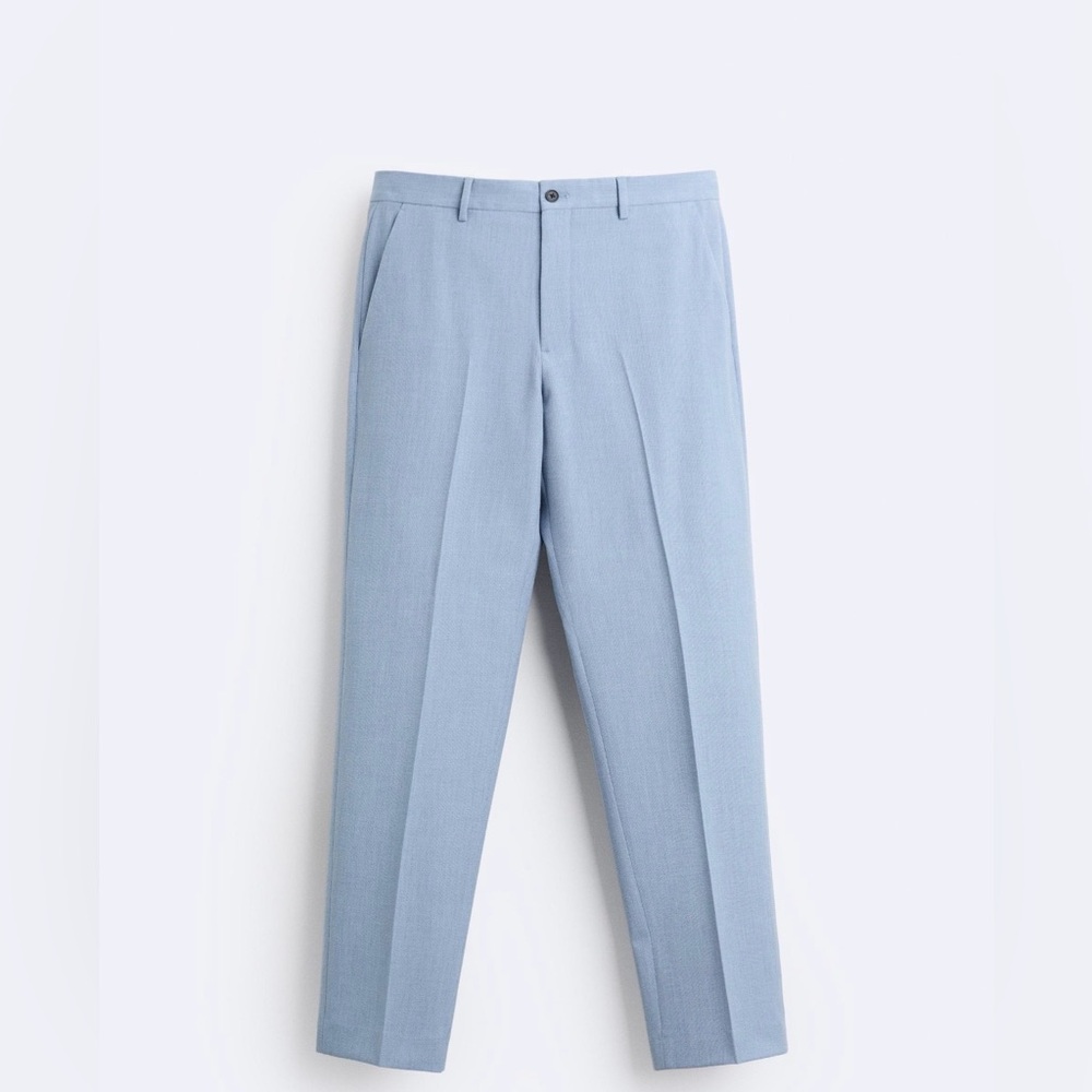 ZARA Light Blue Dress Pants Tailored Fit Men’s Size 46 (US 36) NWT